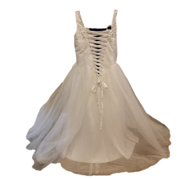 Hebeos Plus Size Full Wedding Gown With 2 Veils Included Size 18 Appr - Picture 7 of 16